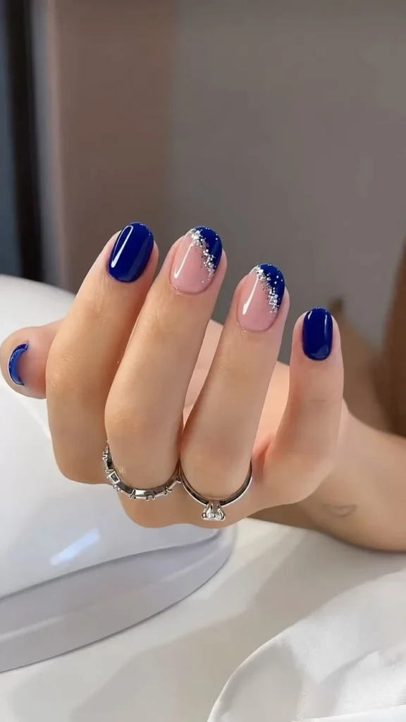 Blue Glitter Nail Designs