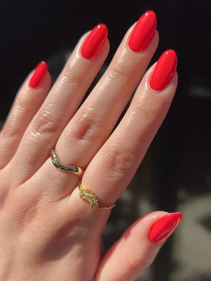 Bright Coral Nails