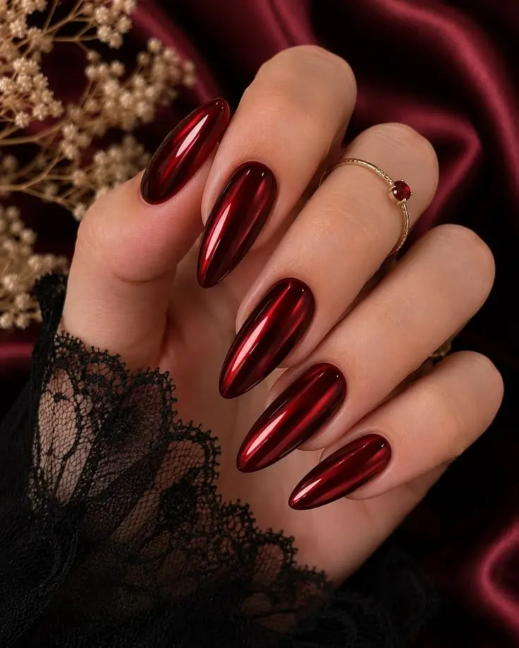 Chrome Nail Designs Red