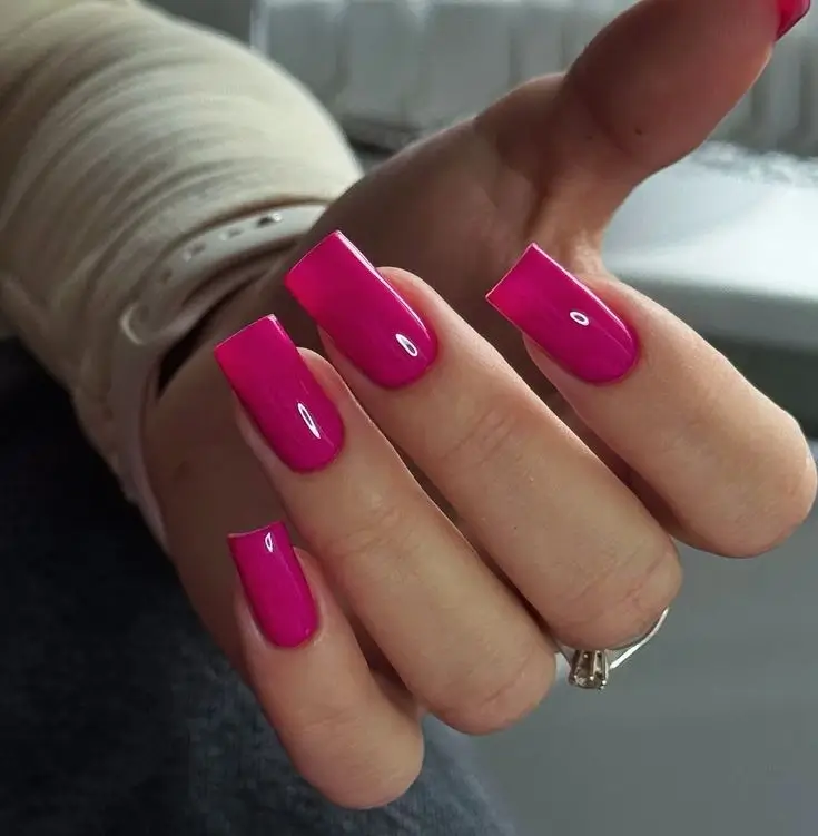 Hot Pink Acrylic Nails