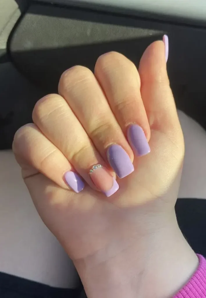 Lavender French Tip Nails