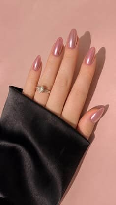Light Pink Chrome Nails
