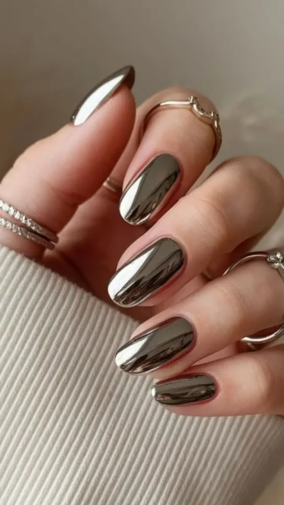 Metallic Silver Nail Designs