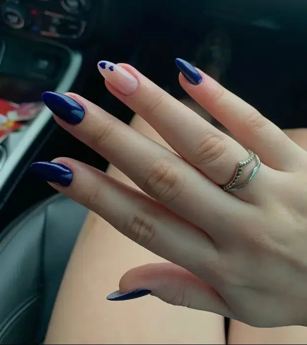 Navy Blue Minimal Nails