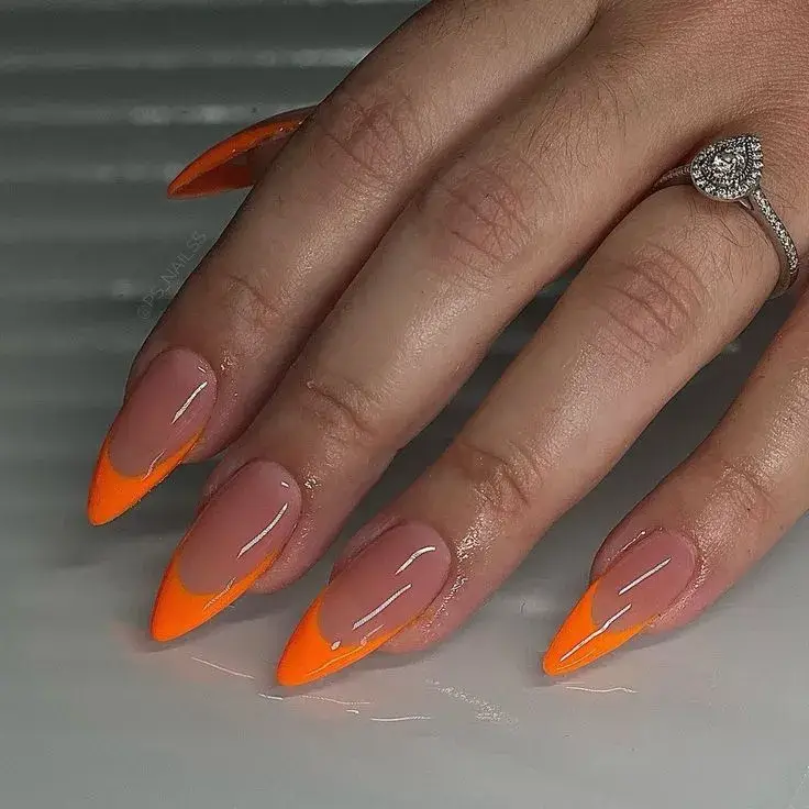 Orange French Tip Nail Ideas