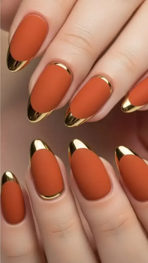 Orange and Gold Nail Designs