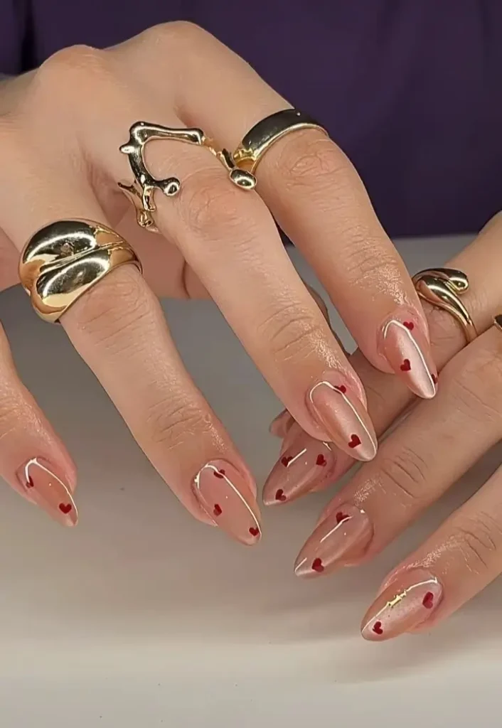 Red Heart Accent Nails 