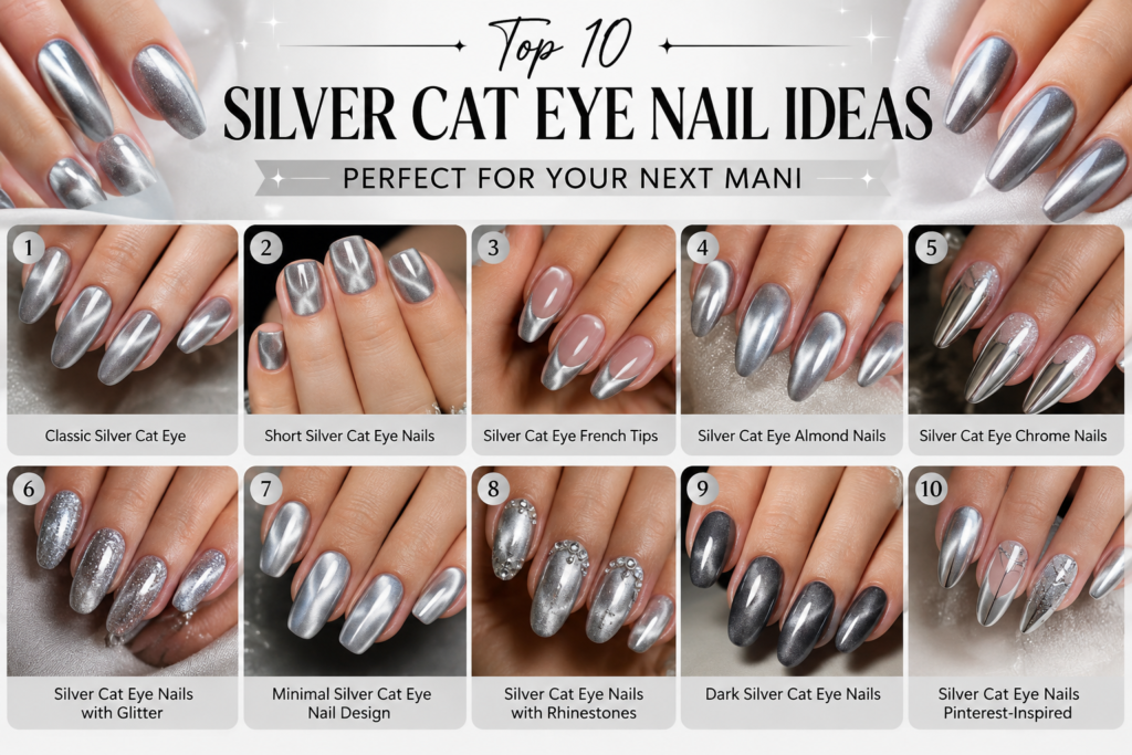 Silver Cat Eye Nail Ideas
