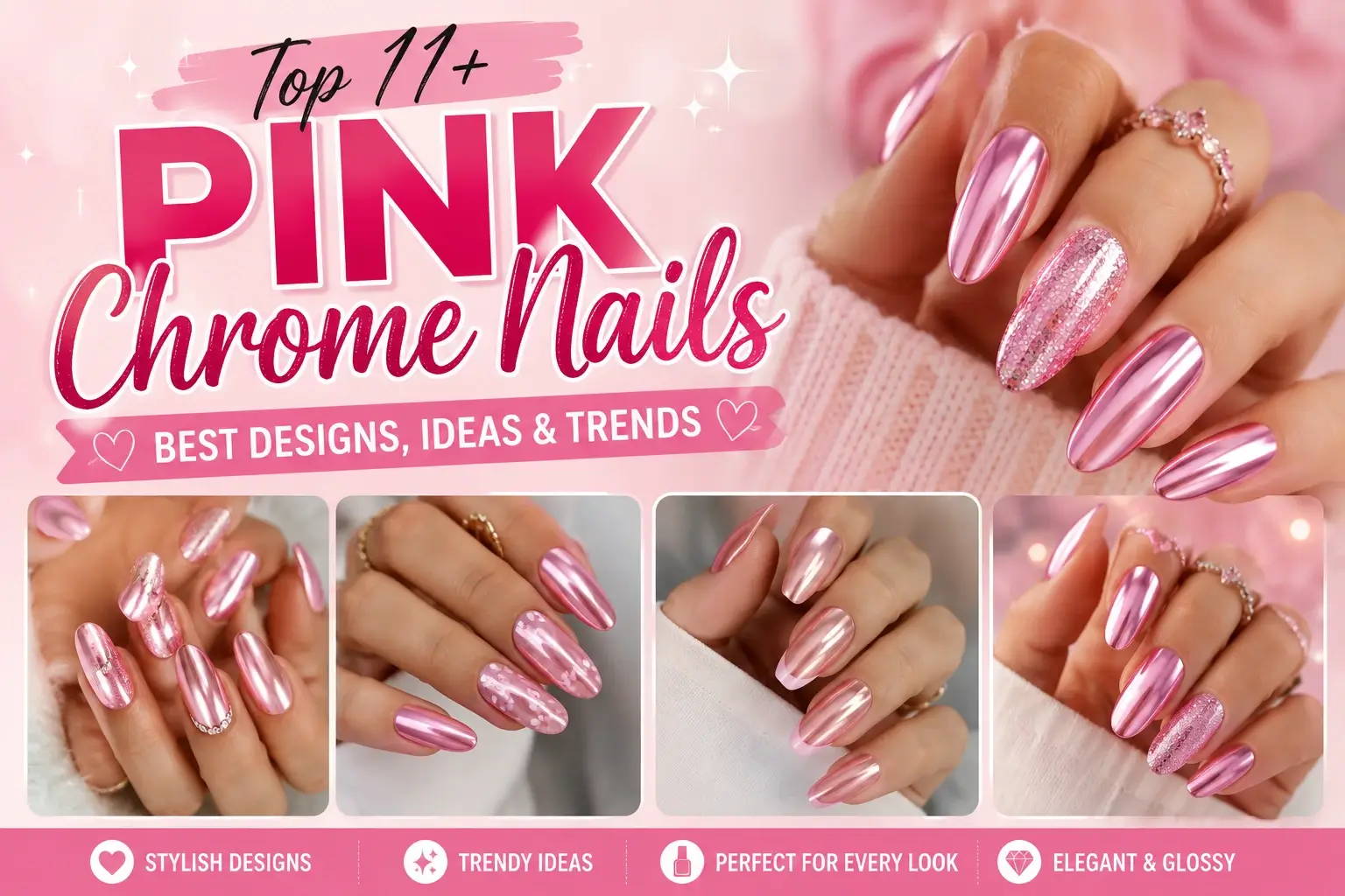 Top 11+ Pink Chrome Nails Best Designs, Ideas & Trends