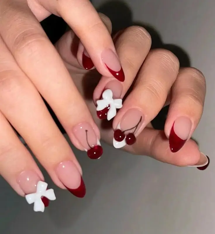 Cherry Red Nails Design