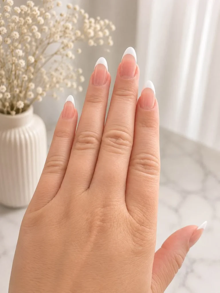Ivory White French Tip Nails