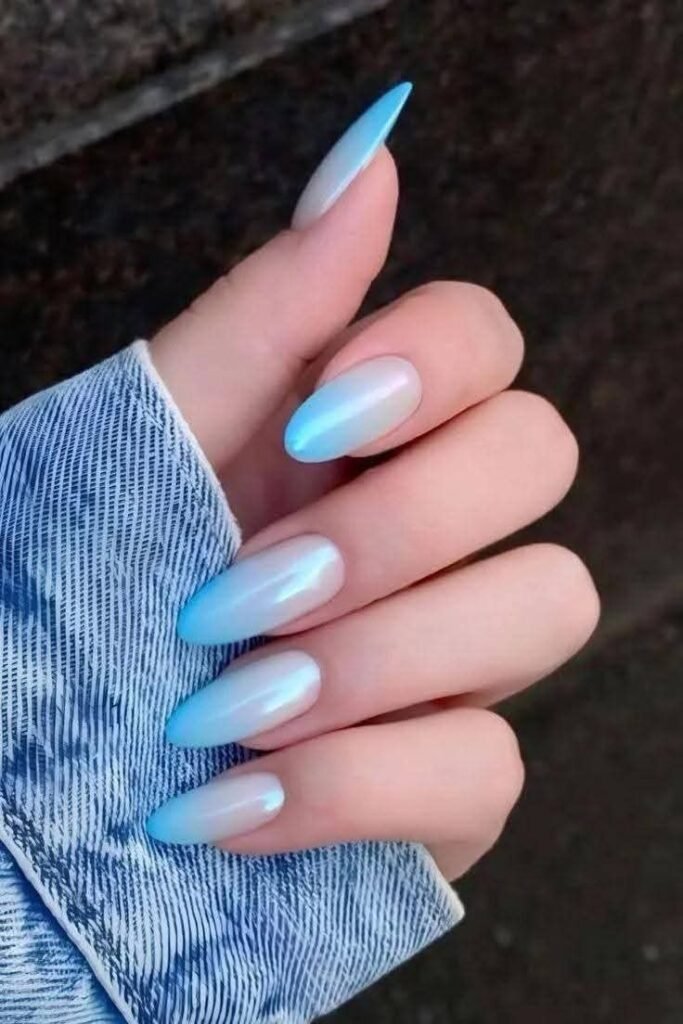 Light Blue Ombre Nails