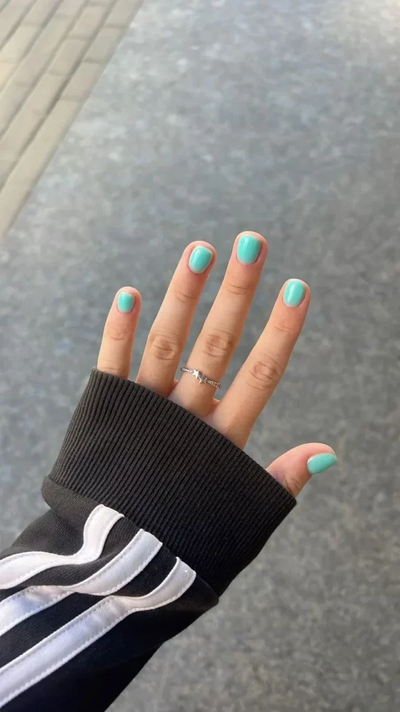 Light Turquoise Nail Designs Simple