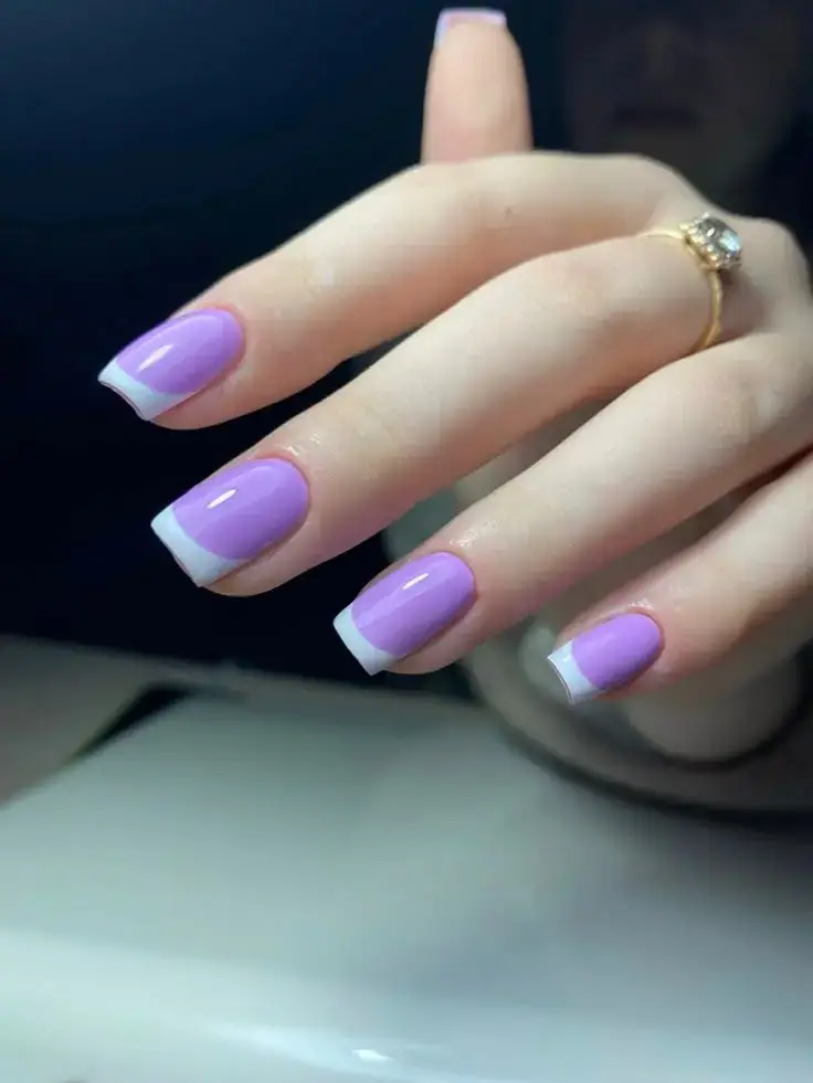 Lilac French Nails