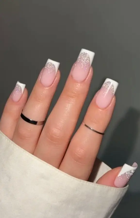 Nail Designs French Tip With Glitter