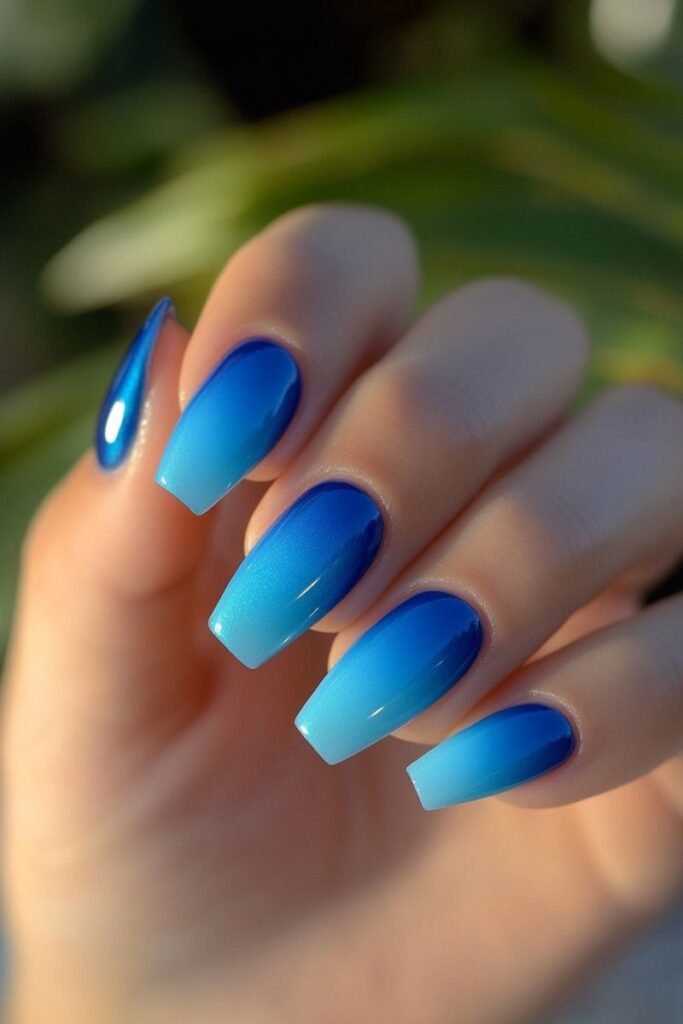Ombre Nails Blue