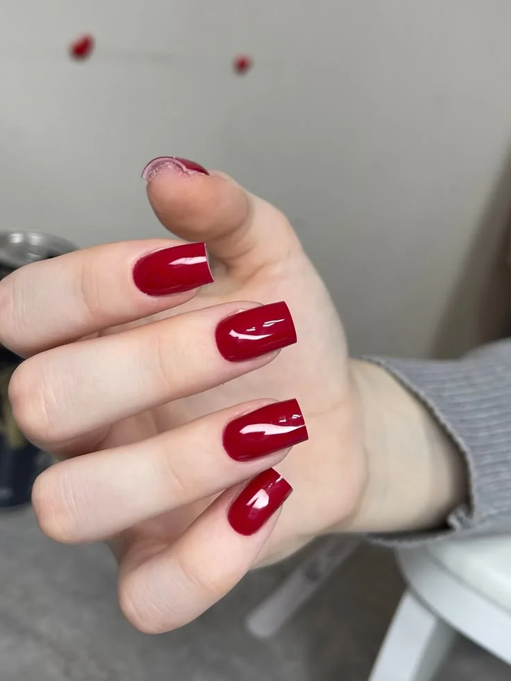 Red Aspen Nails Aesthetic