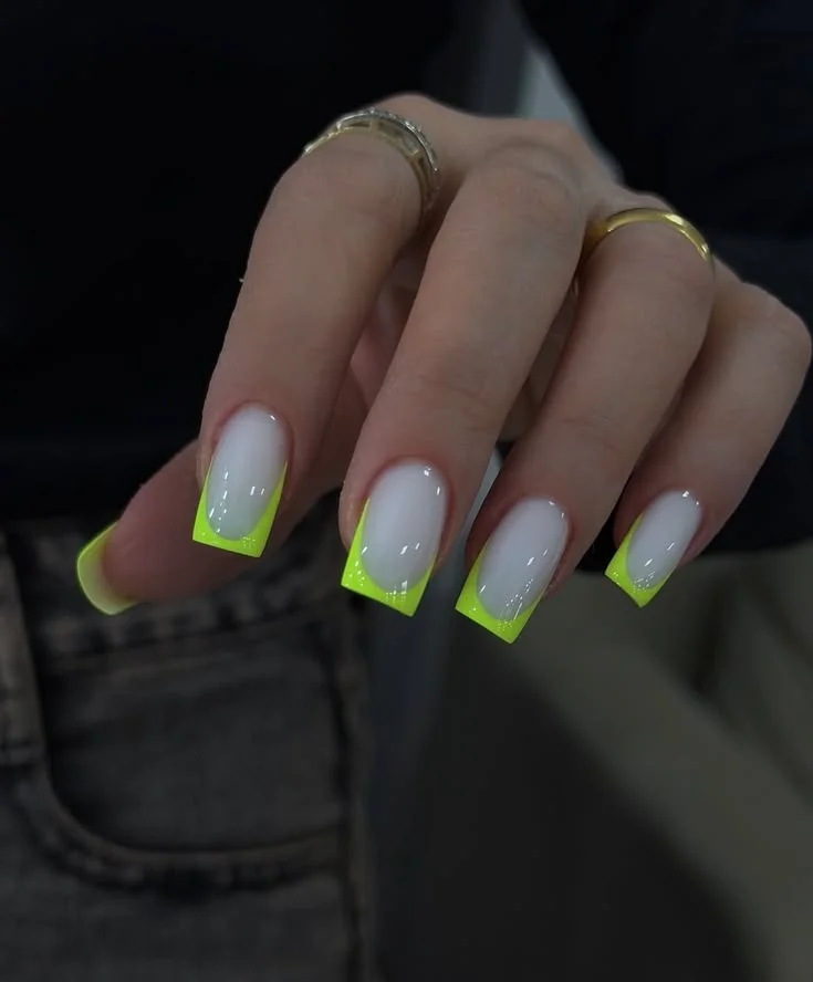 Sage Green Nails French Tips