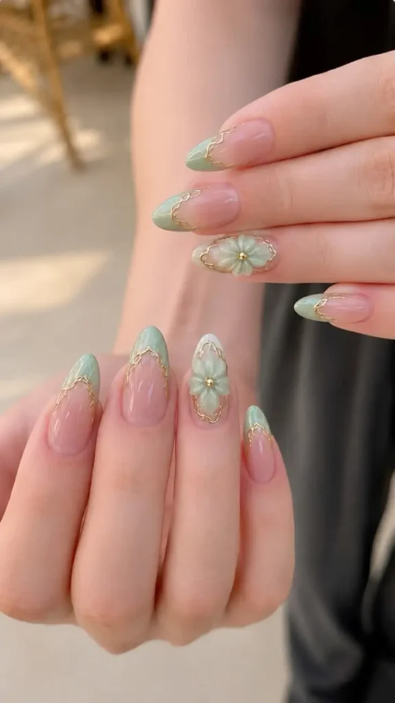 Sage Green Nails for Wedding
