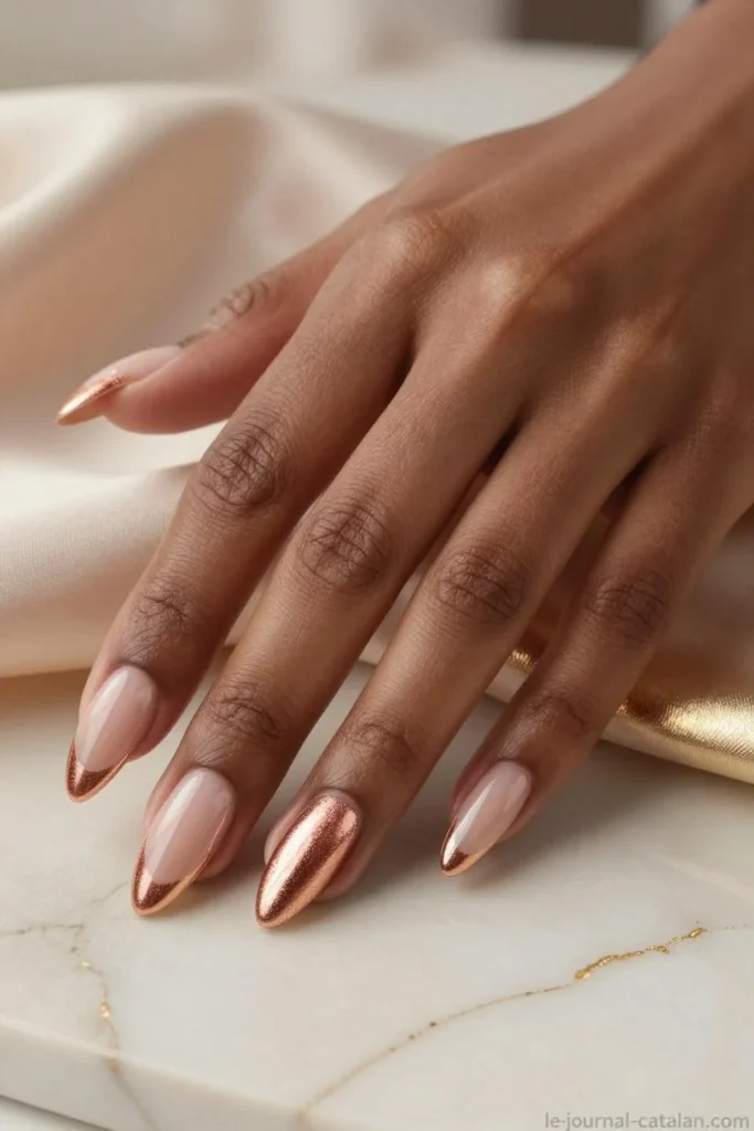 Soft Champagne Gold Nails