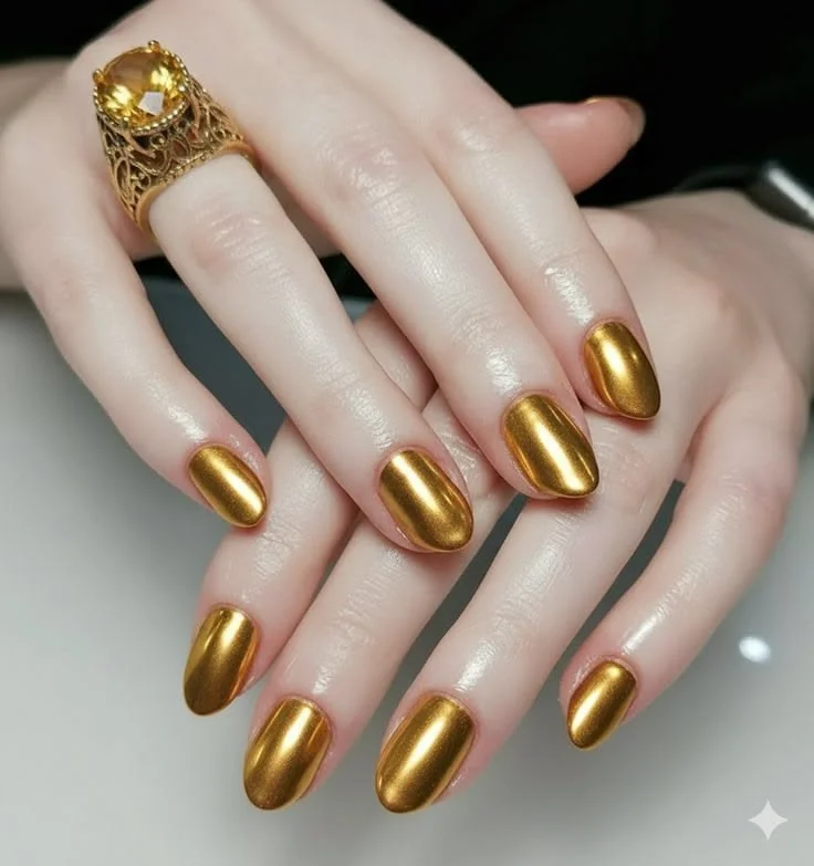 Soft Gold Nails