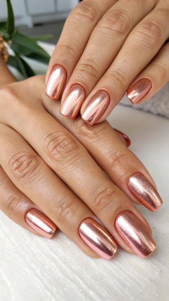 Soft Rose Gold Nails