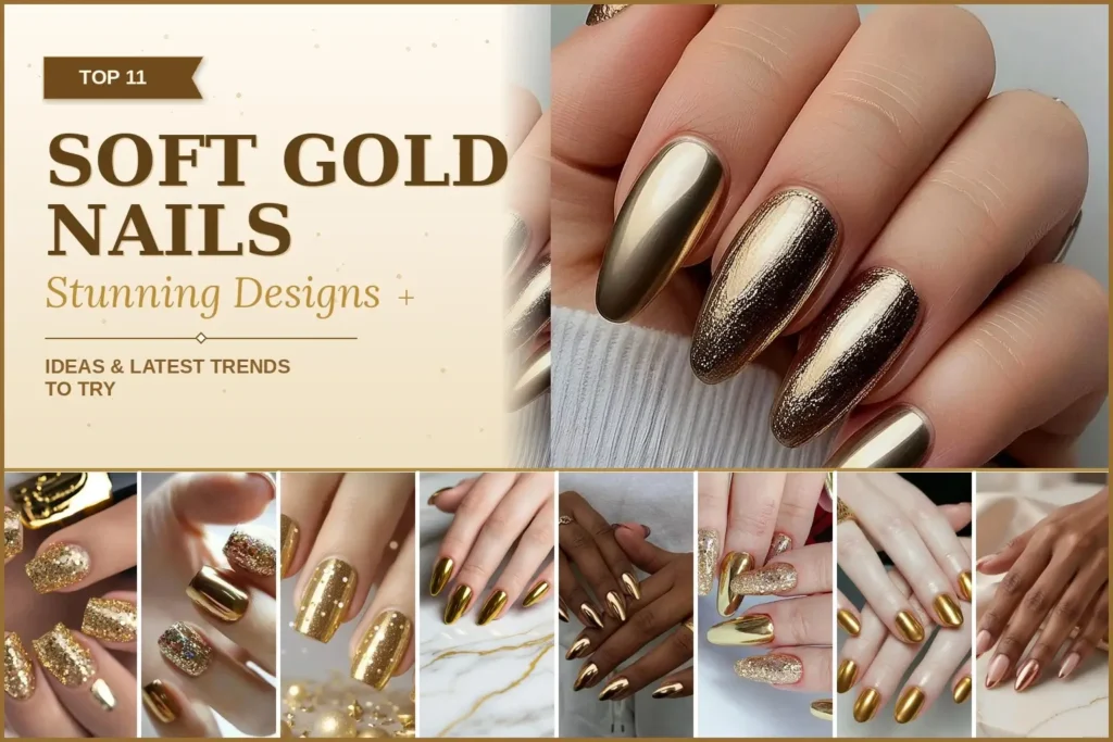 Top 11 Soft Gold Nails Stunning Designs Ideas & Latest Trends