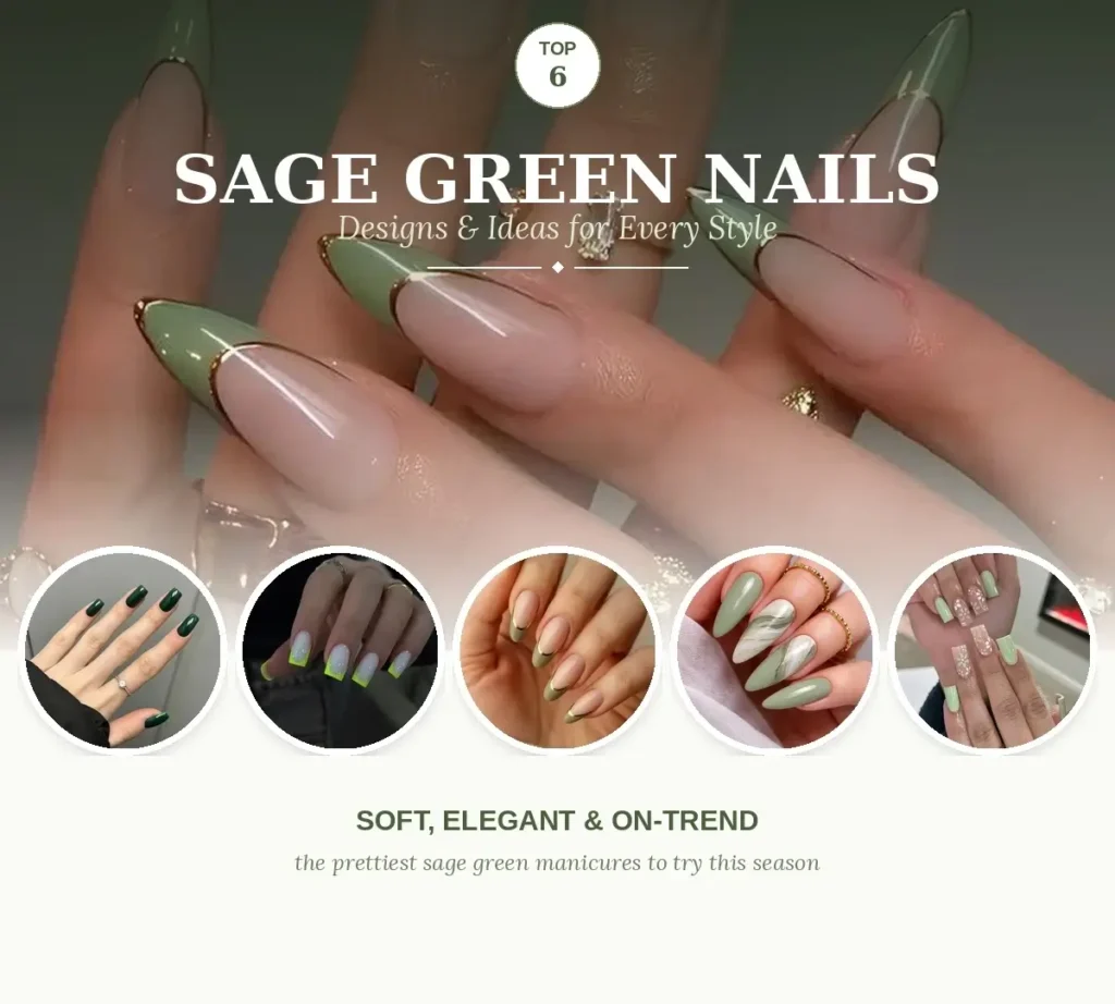 Top 6 Sage Green Nails Designs Ideas