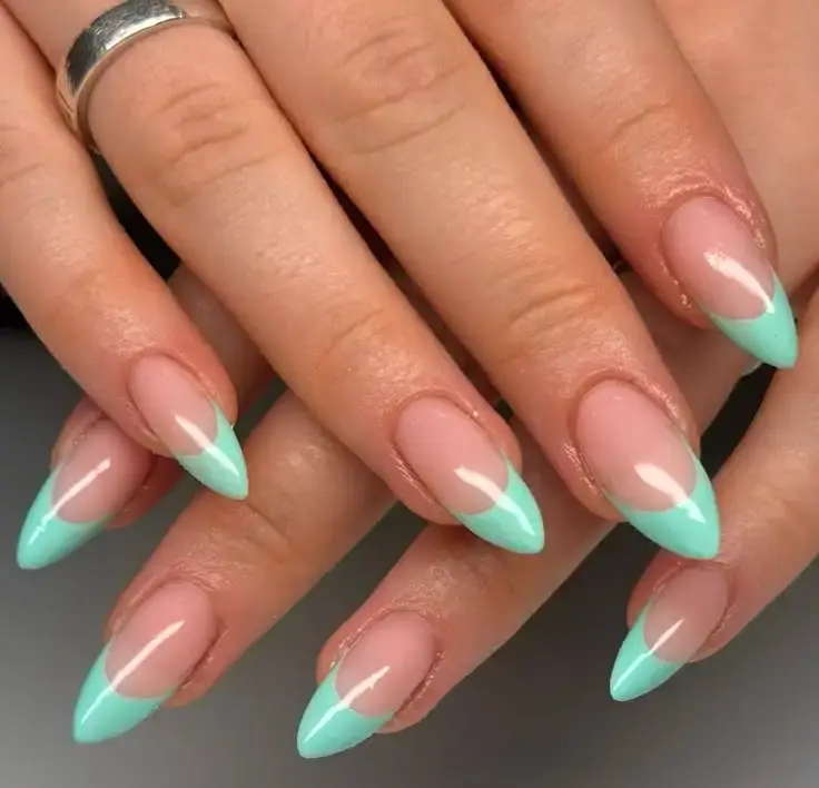 Turquoise Tips Nails