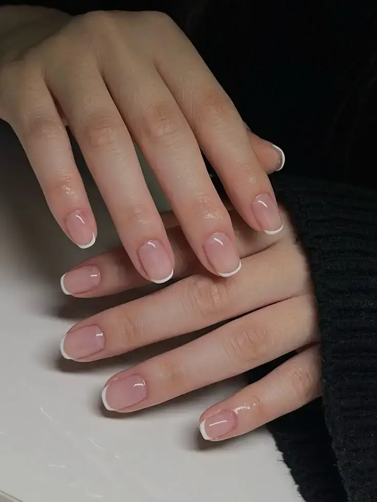 White Tip Nails Natural