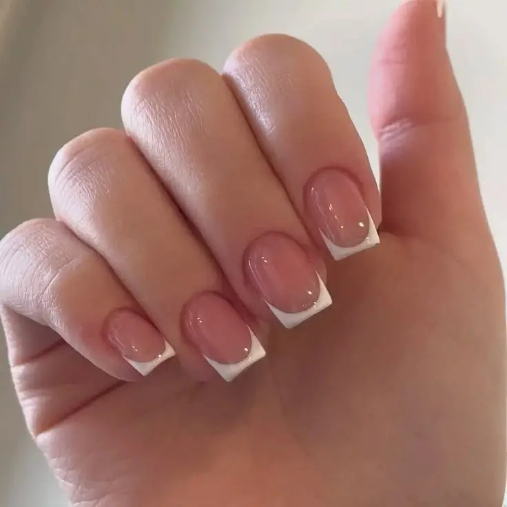 White Tip Nails Short