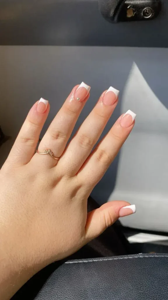 White Tip Nails Square
