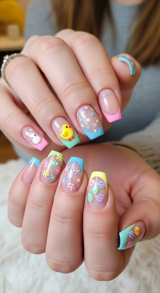 Easter Nails French Tip Designs
