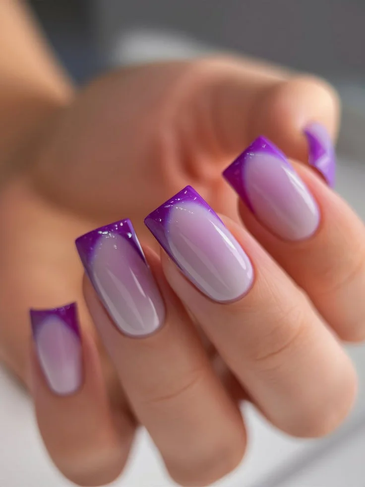 Purple French Tip Nails